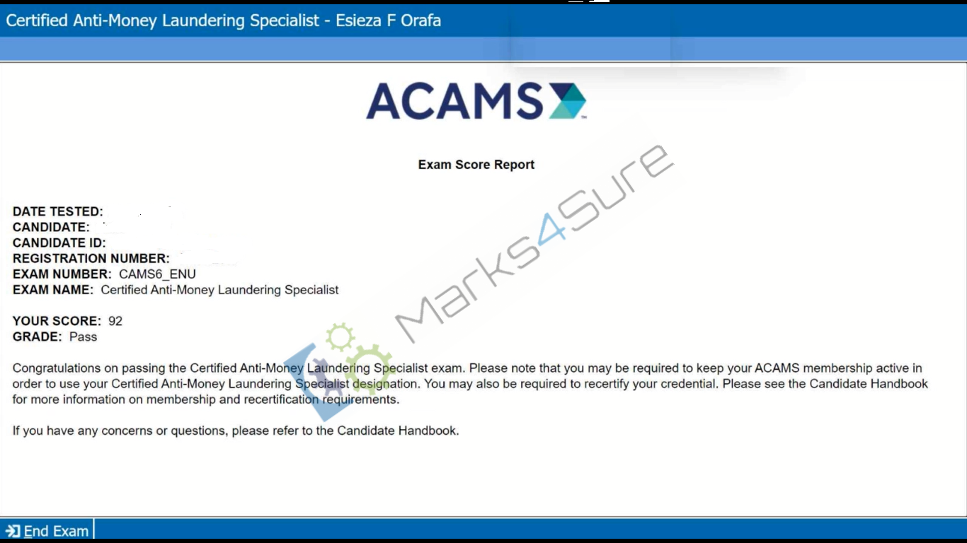 CAMS practice material