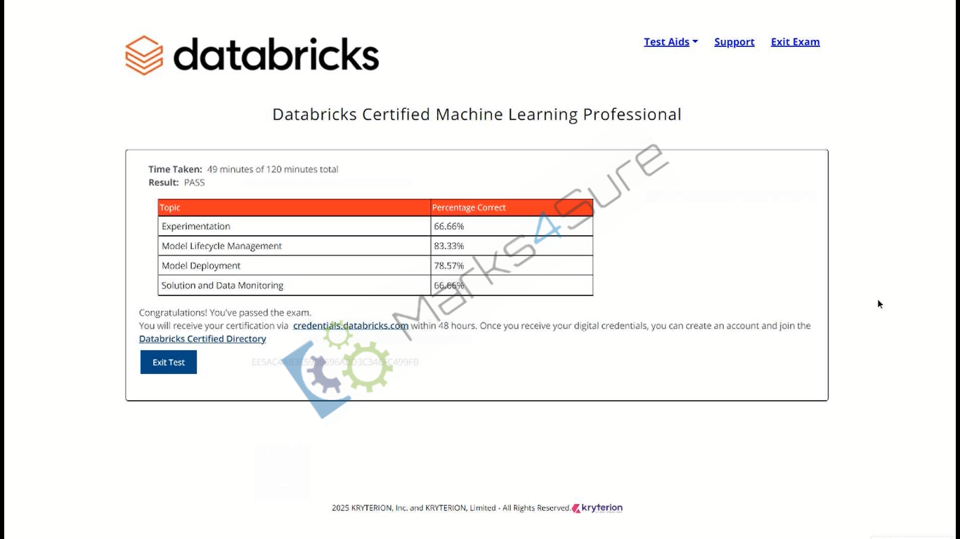 Databricks-Machine-Learning-Professional Verified Exam Questions